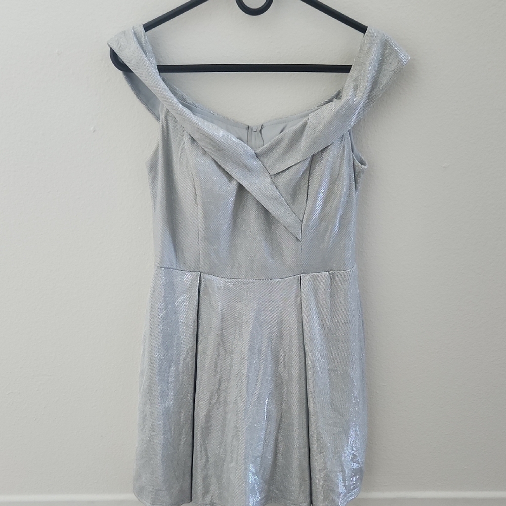 B. Smart Shimmering Silver Juniors Dress